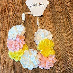 FabKids Colorful Floral Hair Accessory - White, Pink, Yellow